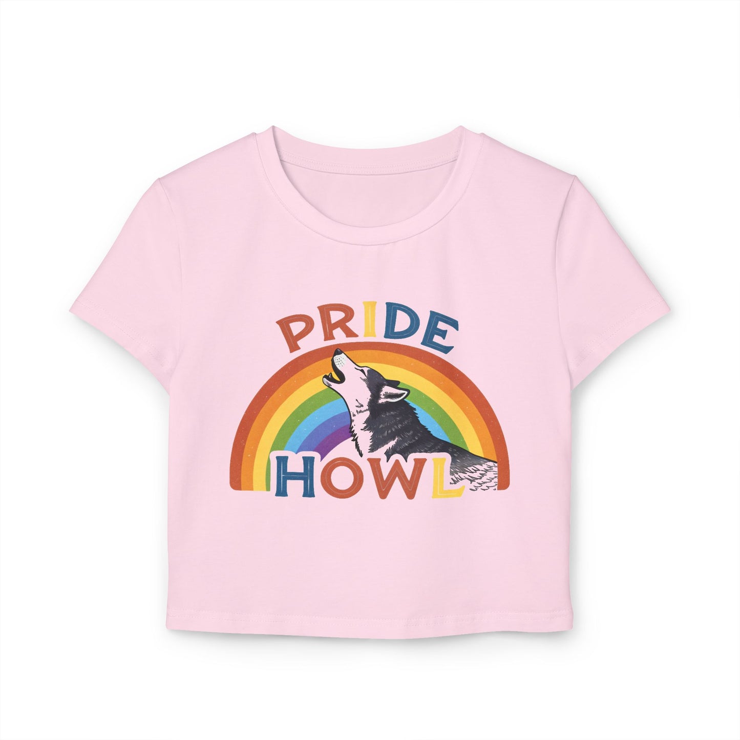 Pride Howl Women's Baby Tee - Celebrate LGBTQ+ Spirit