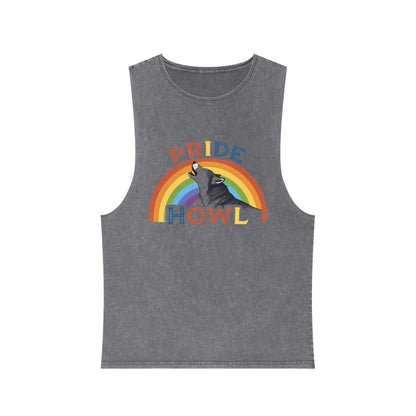 Pride Howl Stonewash Tank Top for Summer Celebrations