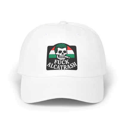 Fuck Alcatrash, FDT, Anti Trump Embroidery Hat. Classic Dad Cap with Skull Design, Casual Hat for Men, Streetwear Accessory, Gift for Dads, Summer Headwear, Inspirational Cap
