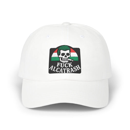 Fuck Alcatrash, FDT, Anti Trump Embroidery Hat. Classic Dad Cap with Skull Design, Casual Hat for Men, Streetwear Accessory, Gift for Dads, Summer Headwear, Inspirational Cap