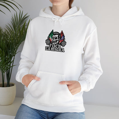 Fuck La Migra Embroidery Hoodie Anto Trump Hoodie Unisex Heavy Blend™ Hooded Sweatshirt