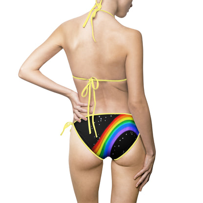 Frida calo pride Vibrant Women's Bikini Swimsuit - Beachwear, Summer Fun, Pool Party, Rainbow Design, Trendy Swimwear