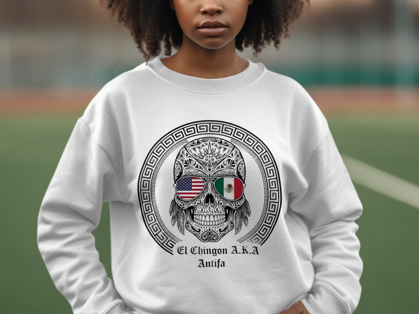 El Chingon AKA Antifa Skull Graphic Sweatshirt