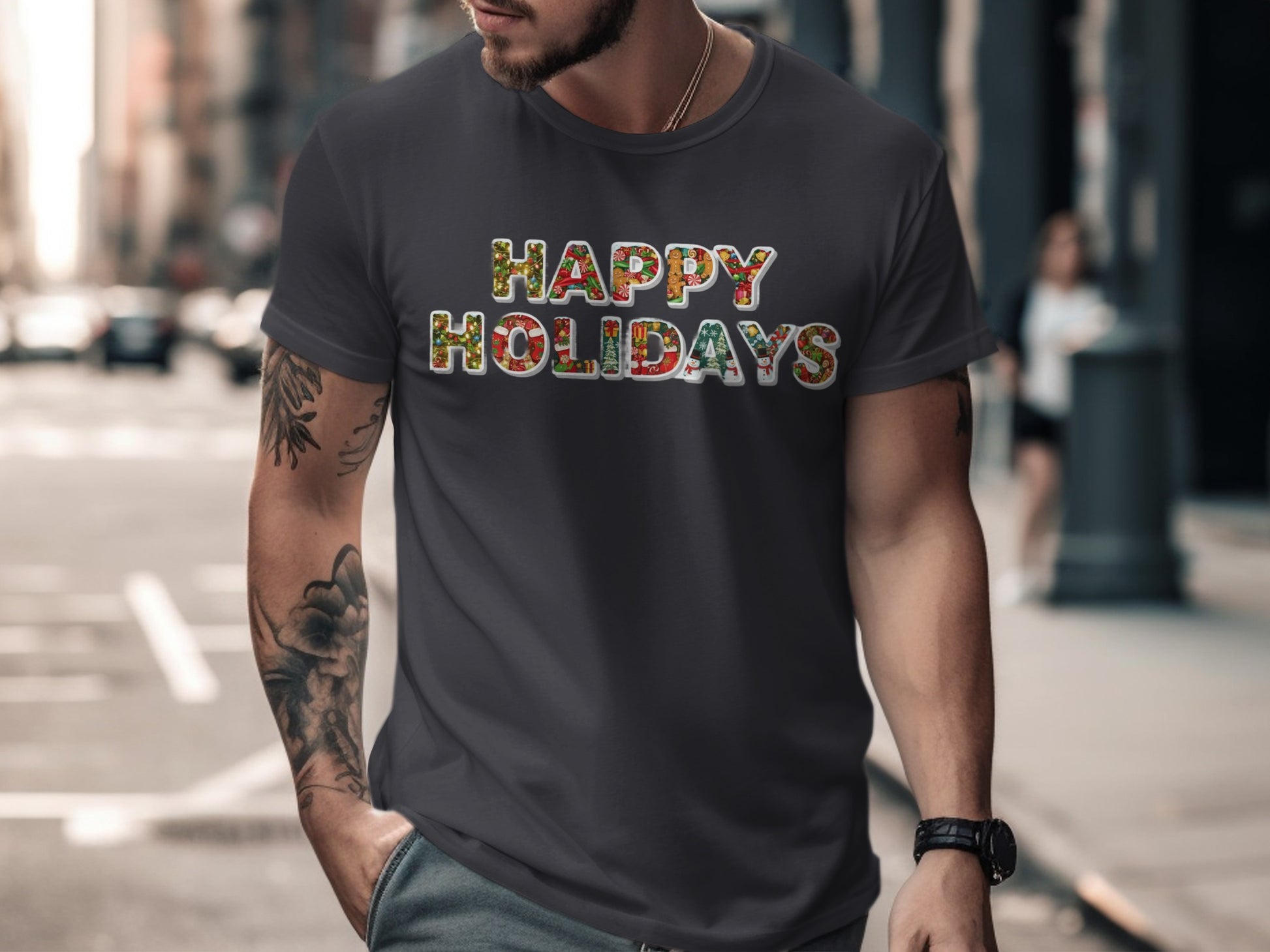 Festive Streets Happy Holidays T-shirt Product