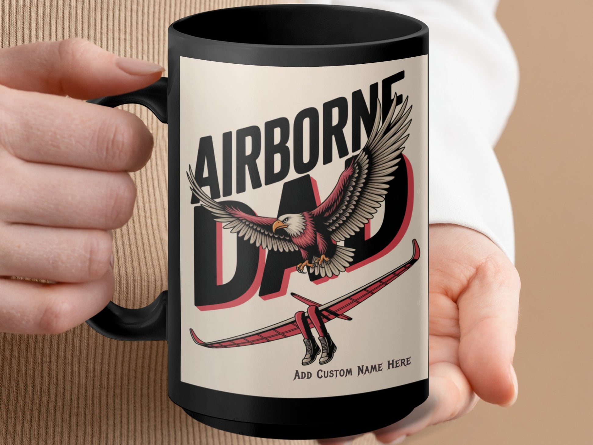 Airborne Dad Custom Name Eagle Graphic Mug product