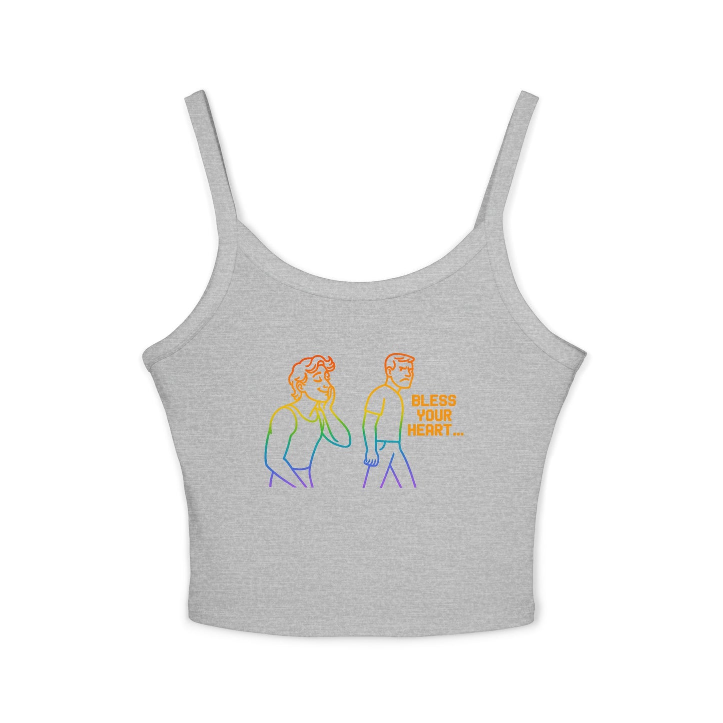 high quality pride Bless Your Heart Women's Spaghetti Strap Tank Top - Casual Summer Wear