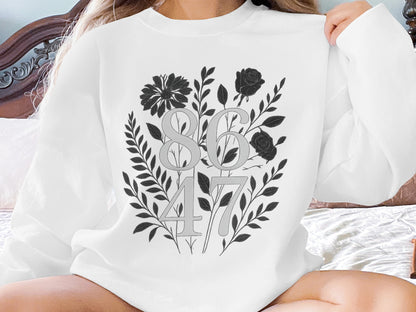 Vintage Floral Graphic 86 47 Crewneck Sweatshirt product
