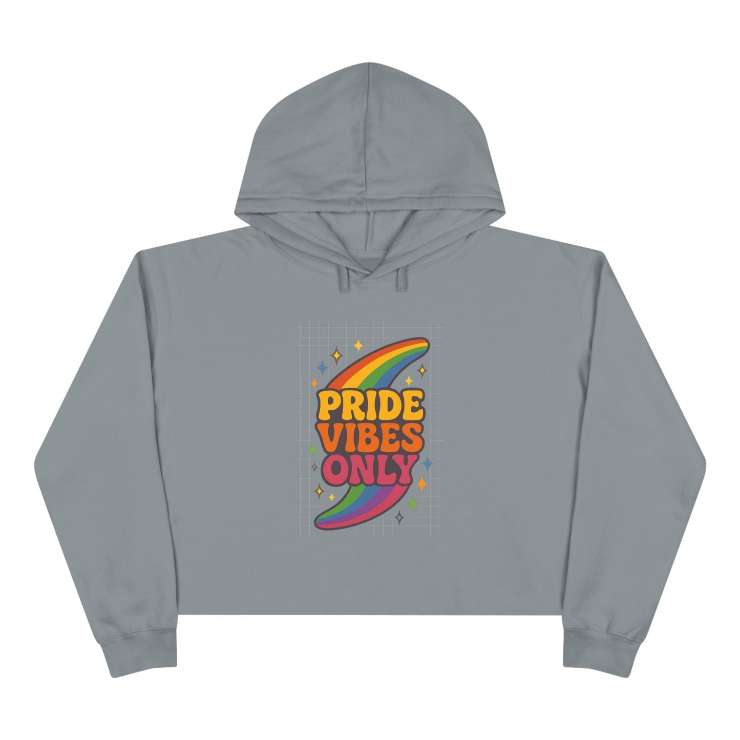 Pride Vibes Only Crop Hoodie, LGBTQ+ Apparel, Festival Wear, Casual Streetwear, Summer Fashion, Everyday Comfort