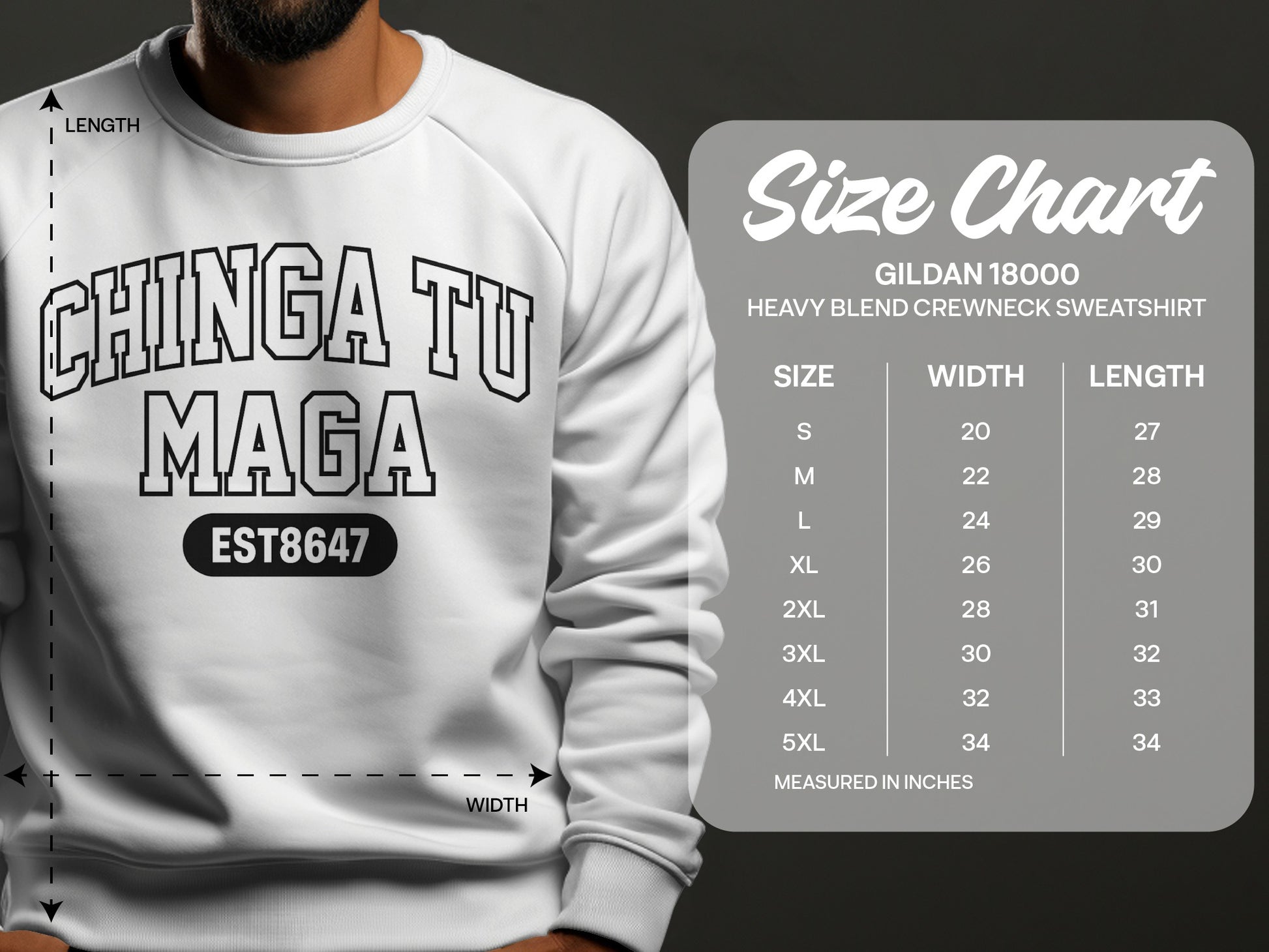 CHINGA TU MAGA EST8647 heavy blend crewneck sweatshirt