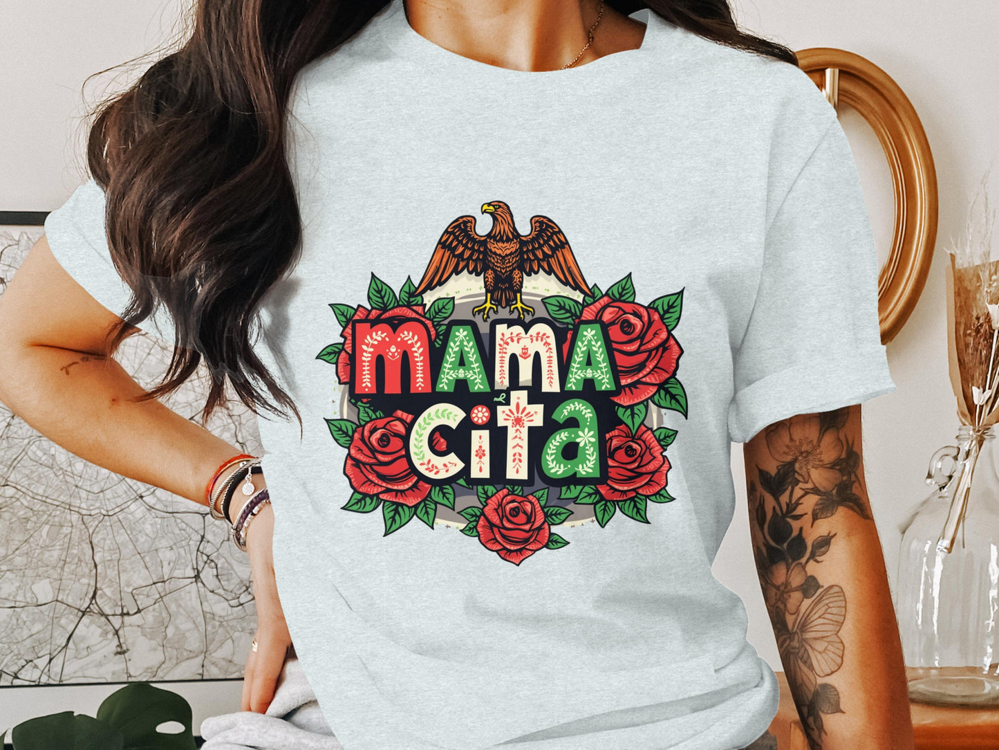 Mama Cita Eagle and Roses Graphic T-Shirt product