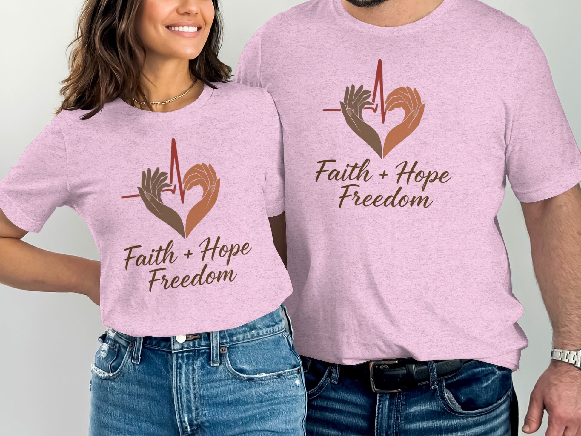 Faith Hope Freedom Heartbeat Design T-shirt product