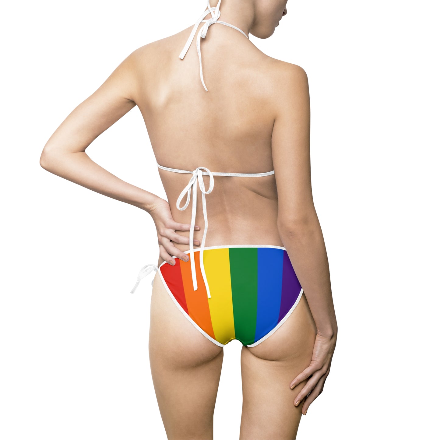 Pride Love Is Love Bikini Set, LGBTQ+ Swimwear, Summer Beach Outfit, Vibrant Colorful Two-Piece Swimsuit, Pool Party Fashion