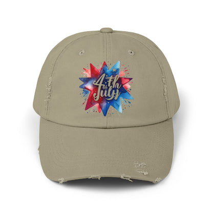 4th of July Unisex Distressed Cap - Celebratory Style for Summer Adventures