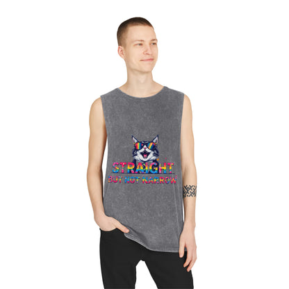 Straight But Not Narrow Unisex Stonewash Tank Top - Pride Apparel