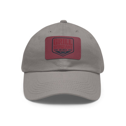 Grill Sergeant Dad Hat with Leather Patch | Perfect Gift for BBQ Enthusiasts