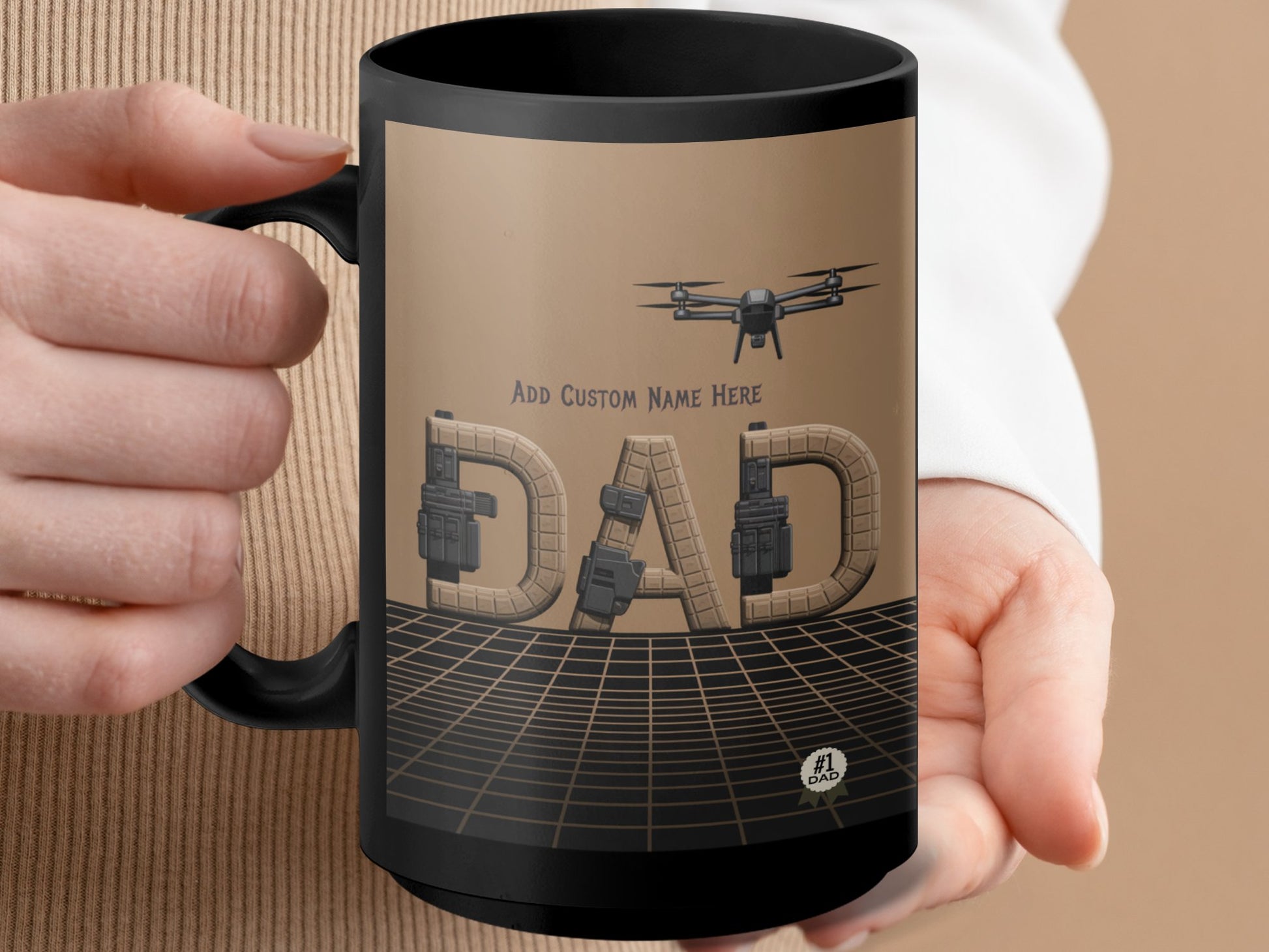 Personalized DAD Mug with Custom Name Drone Theme product