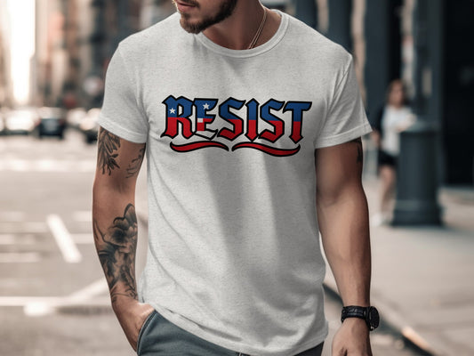Resist Graphic Design Men's Short-Sleeve Shirt