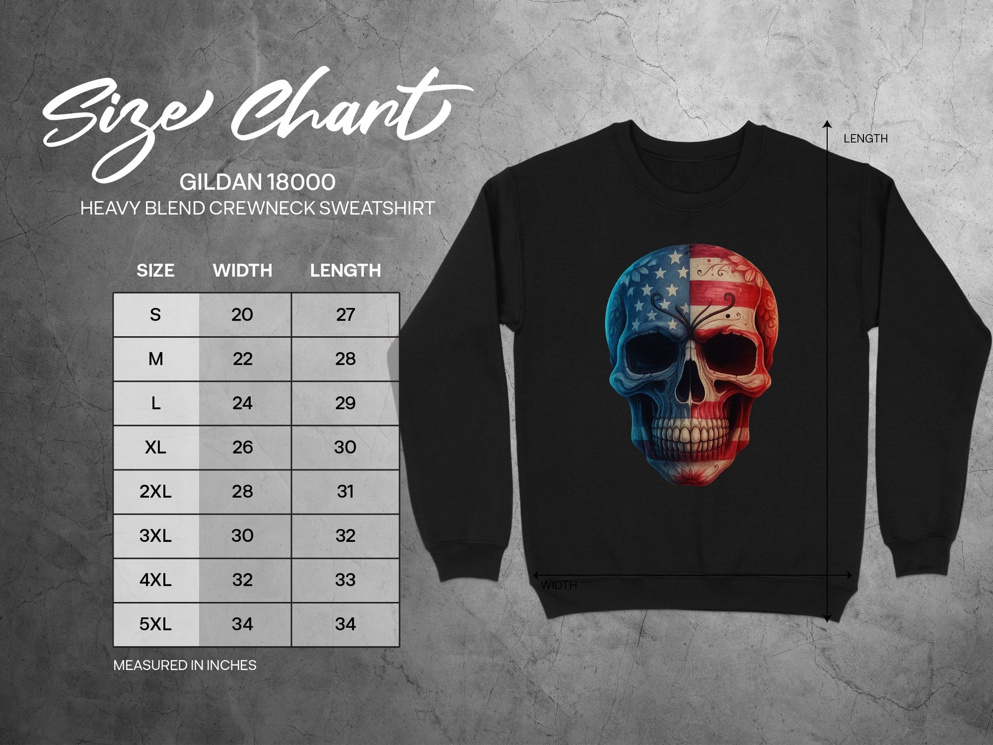 American Flag Skull Graphic Design Sweatshirt product