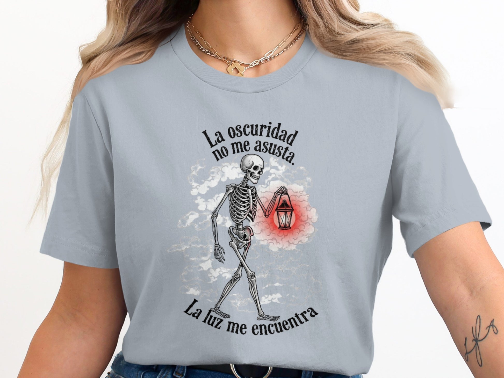 Skeleton Holding Lantern Graphic Unisex T-Shirt product
