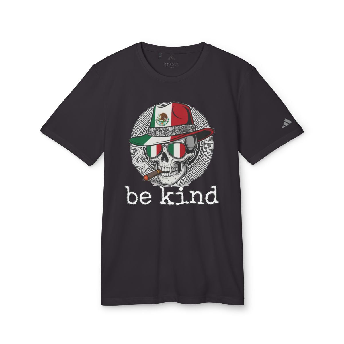Be Kind Skull with Mexican Flag Hat T-shirt