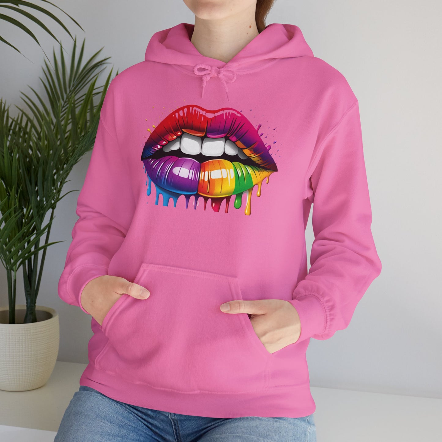 Pride hoodie Rainbow Dripping Lips Hoodie | Unisex Sweatshirt for Pride, LGBTQ+ Events, Casual Wear, Gift Idea, Vibrant Streetwear