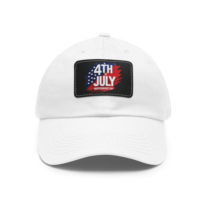 Patriotic Dad Hat with Leather Patch | 4th of July