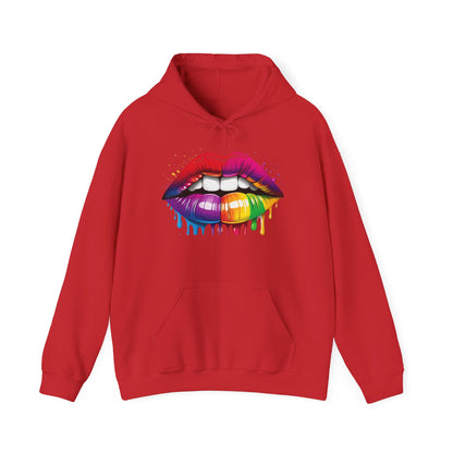 Pride hoodie Rainbow Dripping Lips Hoodie | Unisex Sweatshirt for Pride, LGBTQ+ Events, Casual Wear, Gift Idea, Vibrant Streetwear