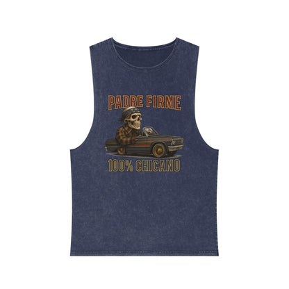 Chicano-Inspired Stonewash Tank Top, Vintage Vibe Tee, Perfect for Summer, Festival Wear, Ideal Gift for Music Lovers