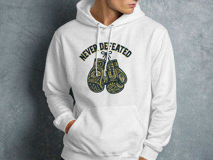 Never Defeated Boxing Gloves Graphic Hoodie product type