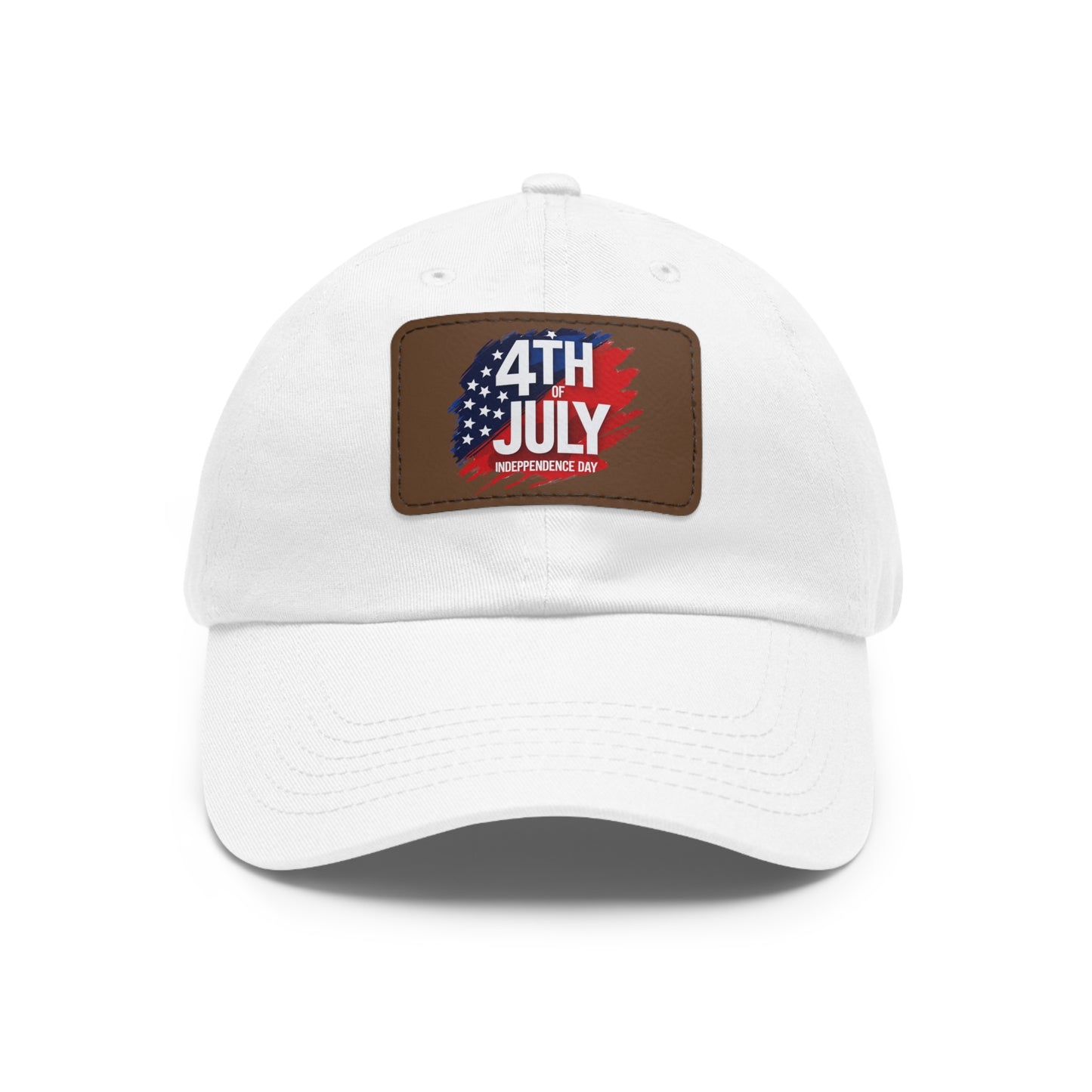 Patriotic Dad Hat with Leather Patch | 4th of July