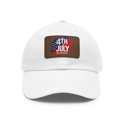 Patriotic Dad Hat with Leather Patch | 4th of July