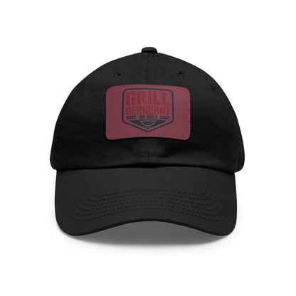 Grill Sergeant Dad Hat with Leather Patch | Perfect Gift for BBQ Enthusiasts