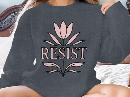 Resist Flower Graphic Design Long Sleeve Shirt product type