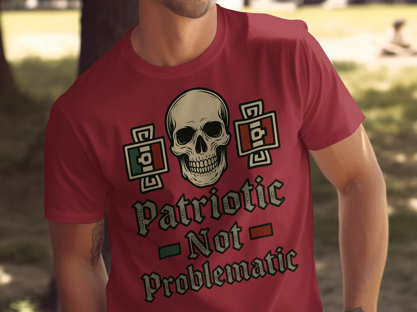 Patriotic Not Problematic Skull Graphic T-Shirt