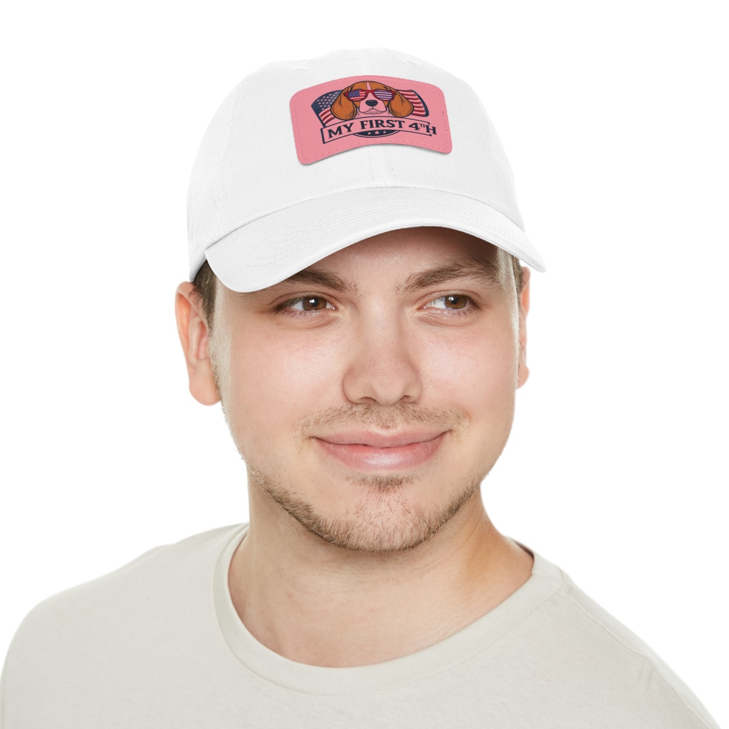 4th of July Dad Hat with Leather Patch (Rectangle)