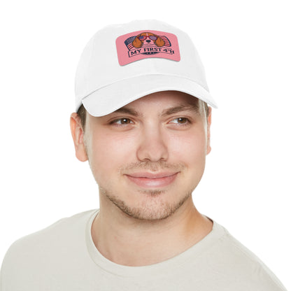 4th of July Dad Hat with Leather Patch (Rectangle)