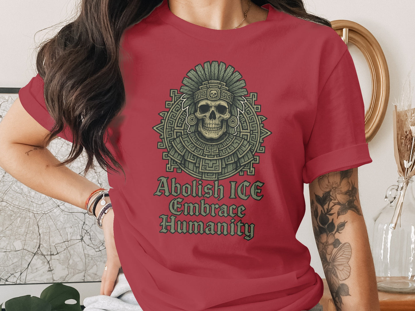 Abolish ICE Embrace Humanity Artistic T-Shirt