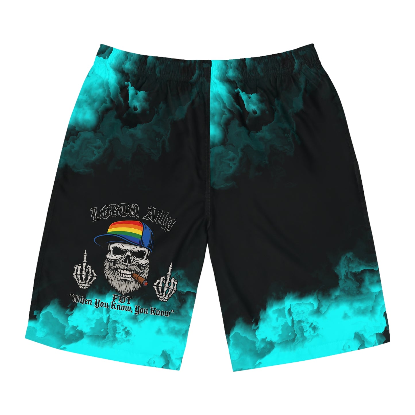 LGBTQ Pride Swim Shorts Unisex with Pockets Board Shorts with Bold Skull Design, Vibrant Beachwear, Summer Swim Trunks, Cool Men's Swimwear, Vacation Essentials, [...]