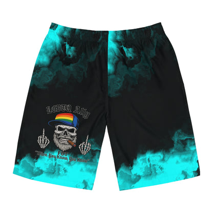 LGBTQ Pride Swim Shorts Unisex with Pockets Board Shorts with Bold Skull Design, Vibrant Beachwear, Summer Swim Trunks, Cool Men's Swimwear, Vacation Essentials, [...]