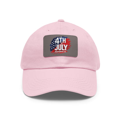 Patriotic Dad Hat with Leather Patch | 4th of July