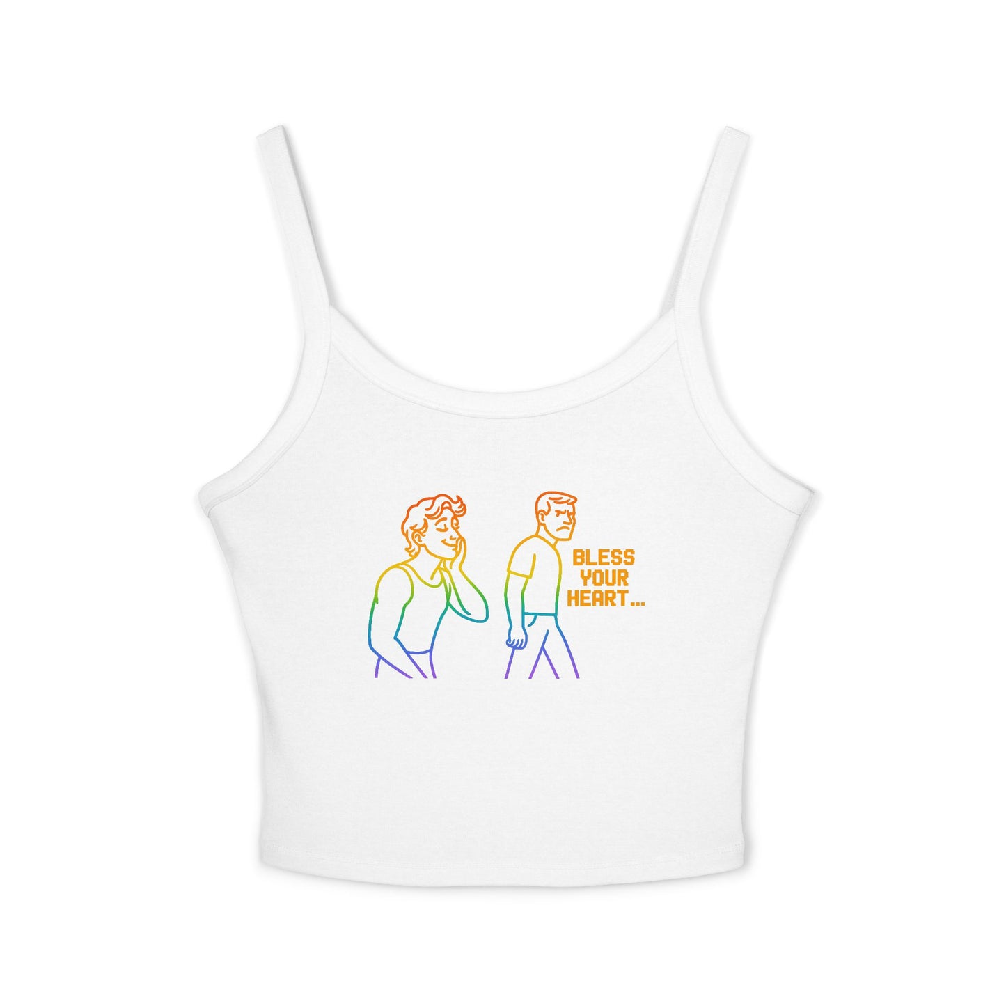 high quality pride Bless Your Heart Women's Spaghetti Strap Tank Top - Casual Summer Wear