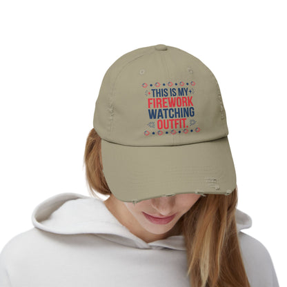Firework Watching Cap - Unisex Distressed Hat for Celebrations