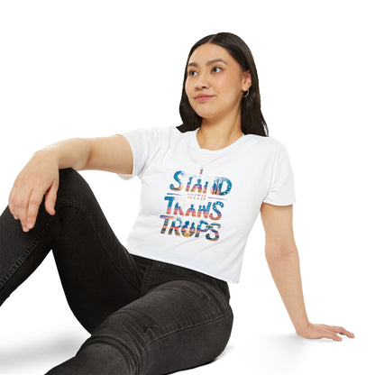 Pride corp top Festival Crop Top - Stand With Trans Troops
