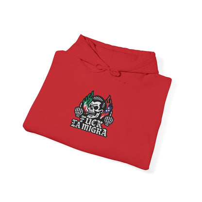 Fuck La Migra Embroidery Hoodie Anto Trump Hoodie Unisex Heavy Blend™ Hooded Sweatshirt