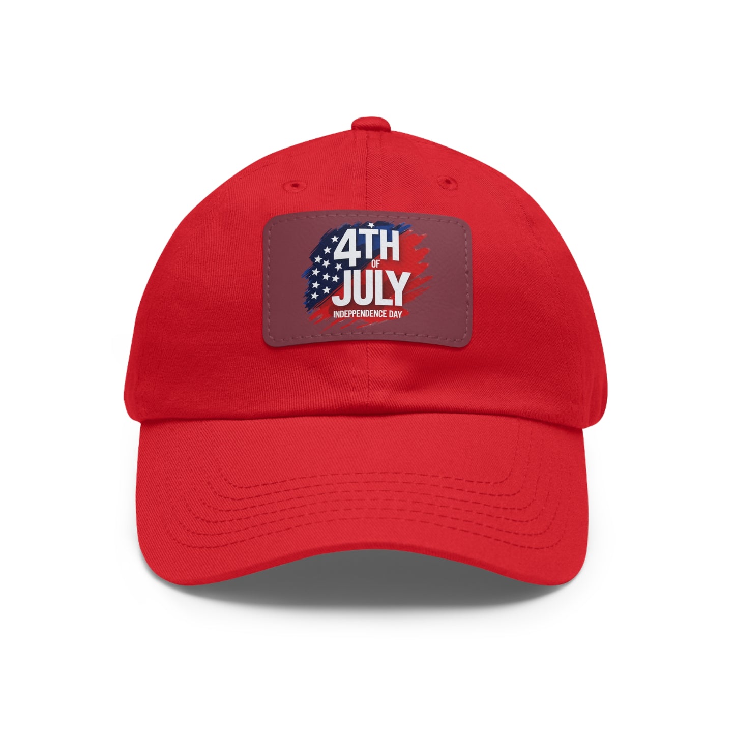 Patriotic Dad Hat with Leather Patch | 4th of July