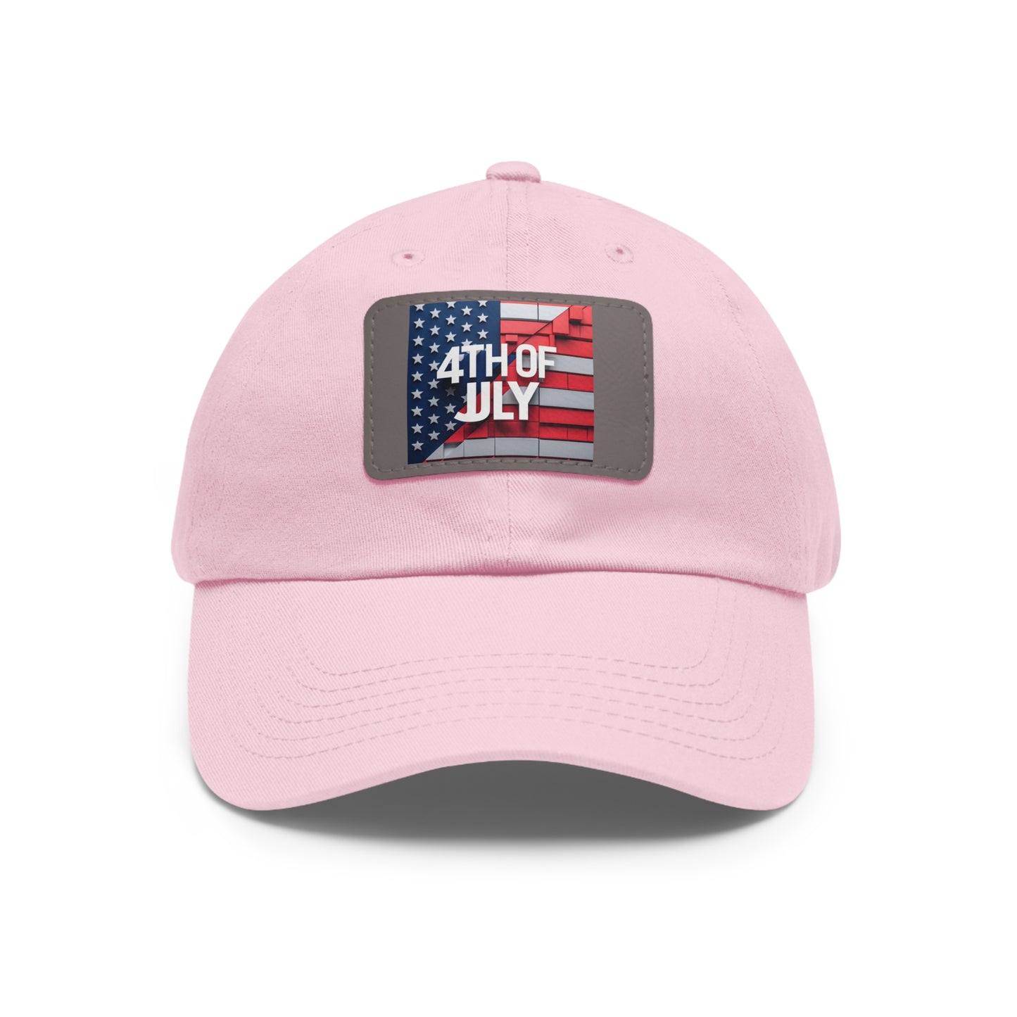 4th of July Dad Hat with Leather Patch - Patriotic Cap for Independence Day