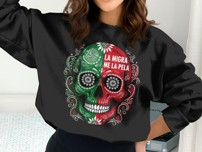 La Migra Me La Pela Skull Graphic Sweatshirt product