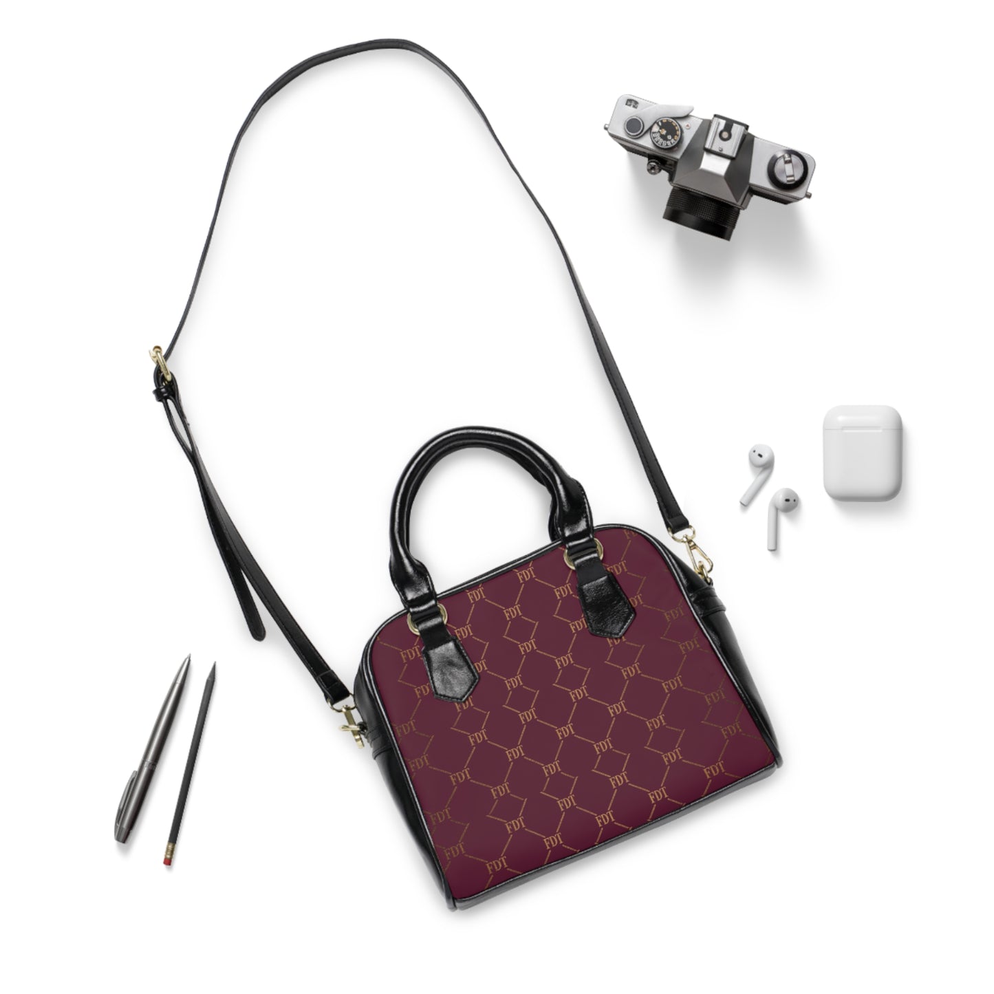 FDT Subtle Monogram Shoulder Handbag Anti Trump Designer Patterned Tote for Everyday Chic