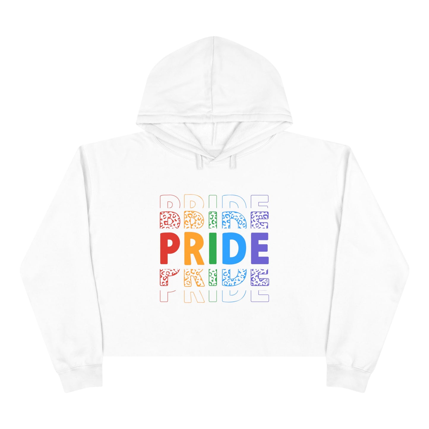 Pride Rainbow Crop Hoodie | LGBTQ+ Fashion, Cute Streetwear, Summer Style, Gift for Pride Month, Casual Outfit