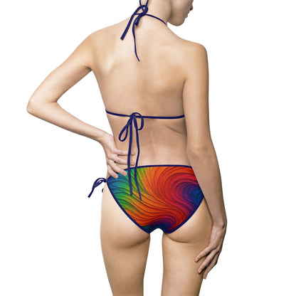 Pride Rainbow Women's Bikini Swimsuit, Gay Pride Swimwear, LGBTQ Beachwear, Summer Pool Party Outfit, Celebrate Love